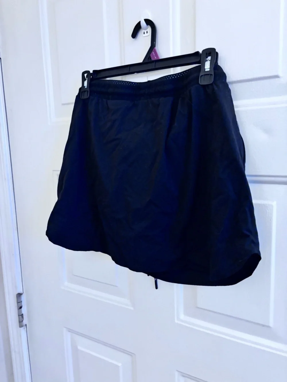 Casual Drawstring Skort in Black. Nylon/spandex Blend. - Picture 8 of 13